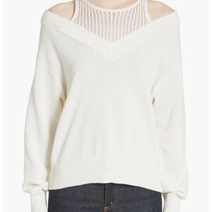 Alexander Wang Off-Shoulder Cream Sweater Sz M as seen on TV